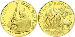 Vatican 50 Euro Gold, 2002, Victim Abrahams, ... 