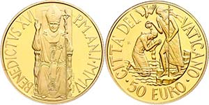 Vatican 50 Euro Gold, 2005, christening from ... 