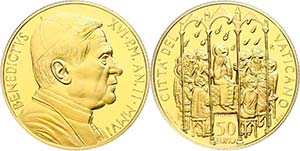 Vatican 50 Euro Gold, 2006, confirmation the ... 