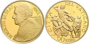 Vatican 50 Euro Gold, 2009, Laocoon, 13, 74 ... 