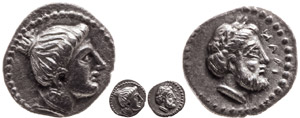 Ancient Greek coins Cilicia, Nagidus, obol ... 