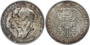 Prussia 3 Mark, 1911, Wilhelm II., to the ... 
