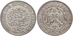 Coins Weimar Republic 5 Reichmark, 1928, J, ... 