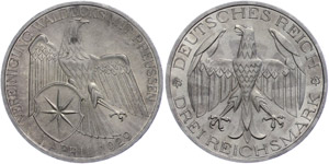 Münzen Weimar 3 Reichsmark, 1929, Waldeck, ... 