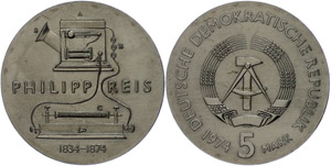 Münzen DDR 5 Mark, 1974, Reis, st, Katalog: ... 