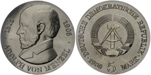Münzen DDR 5 Mark, 1980, Menzel, vz-st, ... 