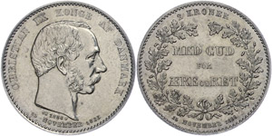 Denmark 2 Kroner, 1888, Christian IX., to ... 