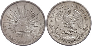 Mexiko Peso,1900, Zacatecas, ZsFZ, KM 409.3, ... 
