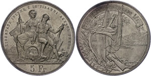 Schweiz 5 Franken, 1883, Eidgenössischer ... 