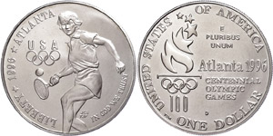 Coins USA 1 Dollar 1996, silver, XXVI. ... 