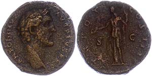 Coins Roman Imperial Period 138-161, bronze ... 