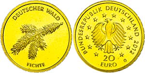 Münzen Bund ab 1946 20 Euro, Gold, 2012, ... 