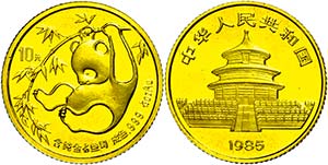 China Volksrepublik 10 Yuan, Gold, 1985, ... 