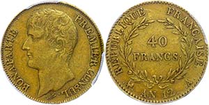 France 40 Franc, Gold, at 12 (1803), ... 