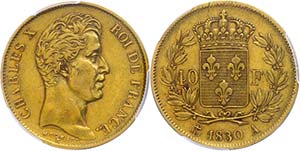 France 40 Franc, Gold, 1830, Charles X, Mzz ... 
