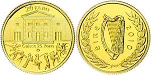 Ireland 20 Euro, Gold, 2010, 25 years Irish ... 