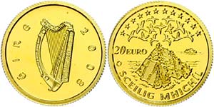 Ireland 20 Euro, Gold, 2008, Sceilig Michil, ... 