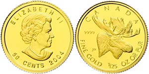 Canada 50 cents, Gold, 2004, gold bullion ... 