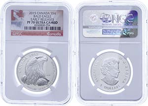 Canada 4 Dollars, 2015, soon eagle, in Slab ... 