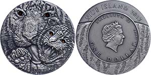 Niue 1 Dollar, 2013, tiger, 1 oz silver, ... 