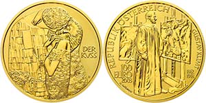 Austria 100 Euro, Gold, 2003, Gustav Klimt, ... 