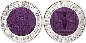 Austria 25 Euro 2005, silver / columbium, 50 ... 