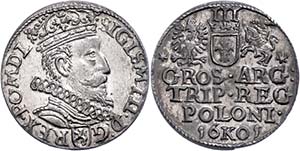Polen 3 Groschen, 1601, Sigismund III. Wasa, ... 