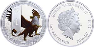 Tuvalu 1 Dollar, 2013, Griffin, 1 Unze ... 