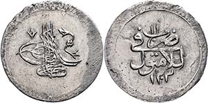 Coins of the Osman Empire Kurus, AH 1203 / ... 