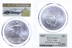 USA 1 Dollar, 2017, Silver Eagle, in Slab ... 