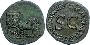 Coins Roman Imperial Period Tiberius, 14-37, ... 