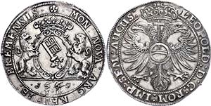 Bremen City Thaler, 1660, with title Leopold ... 