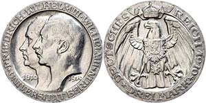 Prussia 3 Mark, 1910, university Berlin, ... 