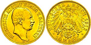 Saxony 10 Mark, 1912, Friedrich August III., ... 