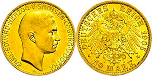 Sachsen-Coburg und Gotha 20 Mark, 1905, Carl ... 