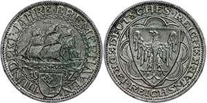 Coins Weimar Republic 3 Reichmark, 1927, 100 ... 