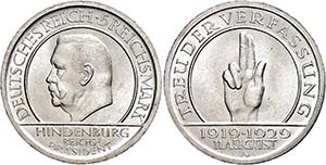 Coins Weimar Republic 5 Reichmark, 1929, A, ... 