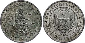 Münzen Weimar 3 Reichsmark, 1930, Walther ... 