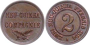 Coins German Colonies New Guinea, 2 penny, ... 