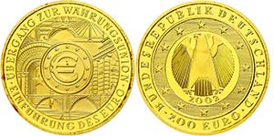 Münzen Bund ab 1946 200 Euro Gold, 2002, ... 