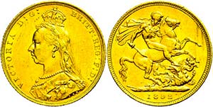 Australia Pound, Gold, 1892, Victoria, ... 