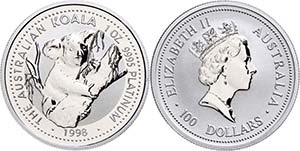Australia 100 Dollars, Platinum, 1998, ... 