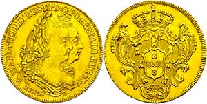 Brasilien 6400 Reis, Gold, 1785, Maria I. ... 