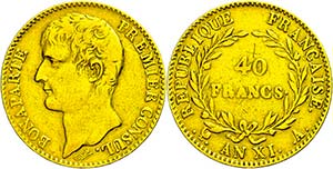 France 40 Franc, at XI (1802 / 03), A ... 