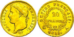 France 20 Franc, Gold, 1811, A, Napoleon I., ... 