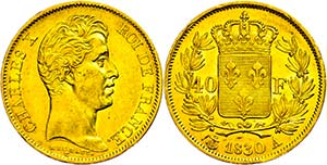 France 40 Franc, Gold, 1830, Charles X, A ... 