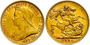 Great Britain Sovereign, Gold, 1894, ... 
