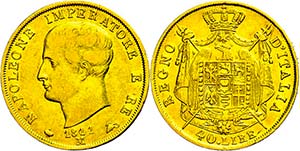 Italien 40 Lire, Gold, 1811, M, Napoleon I., ... 