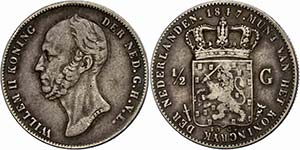 Niederlande 1/2 Gulden, 1847, Wilhelm II., ... 