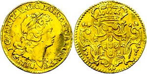 Portugal 800 Reis, Gold, 1738, Joao V., ... 